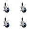 Service Caster 3'' SS Solid Poly Swivel 1'' Expanding Stem Caster Set with Brake, 4PK SCC-SSEX20S314-SPUS-TLB-1-4 - alternate 1